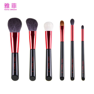 291A00706 المنتجات الساخنة 6pcs مجموعة فرشاة الماكياج الخشبية القابلة لقبول OEM ODM المهنية مجموعة فرشاة الملصق الخاص